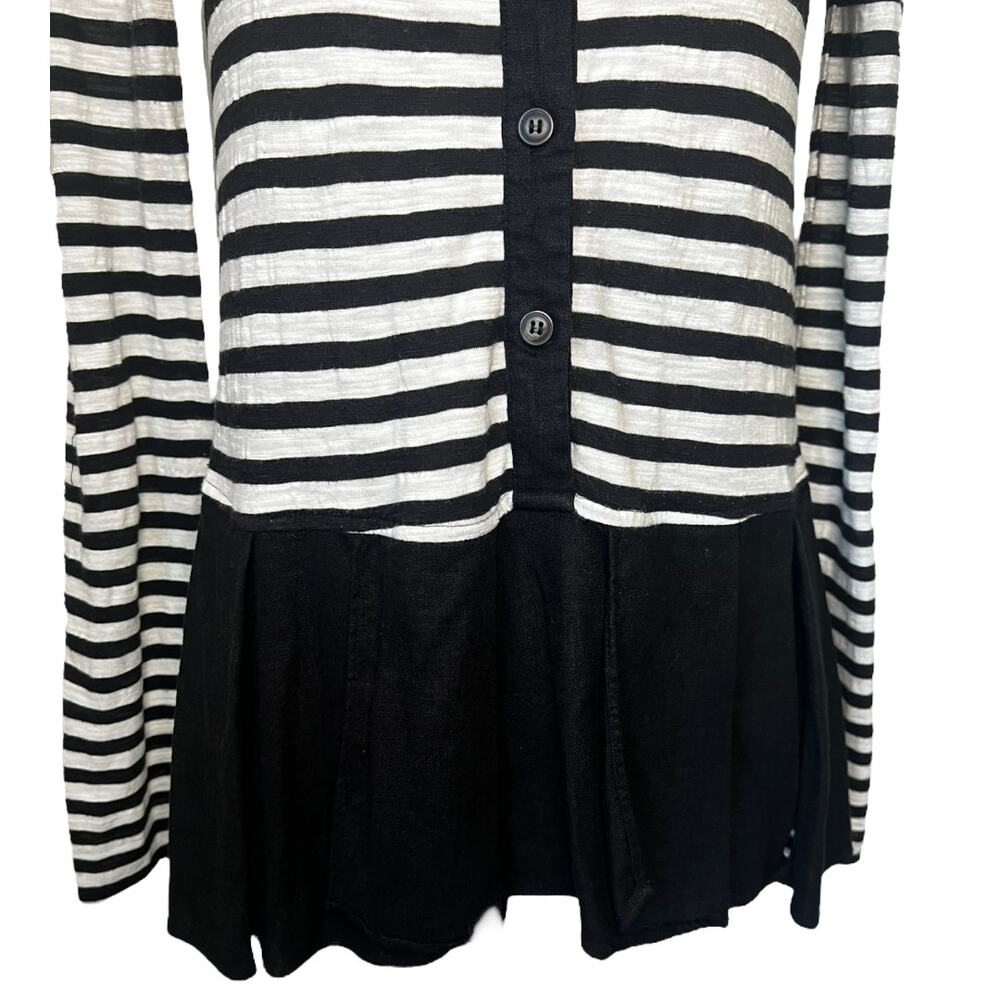 Anthro Postage Stamp Striped Mixed Fabric Tunic Top XS - Picture 6 of 6